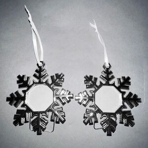 Set of 2 Snowflake Photo Ornaments